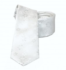                    NM slim szövött nyakkendő - Fehér virágos 